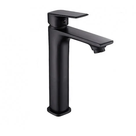 Rubinetto Miscelatore Nero opaco per Lavabo bagno completo di accessori X001-5-B