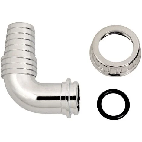 Pipetta curva per scarico lavatrice o lavastoviglie in pp cromato 1 - 17mm a 22mm