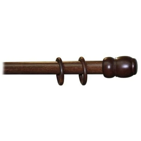 Bastone tenda a strappo legno noce scuro 35 mm lunghezza 240 cm senza supporti