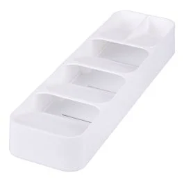 Portaposate organizer bianco da cassetto 5 scomparti