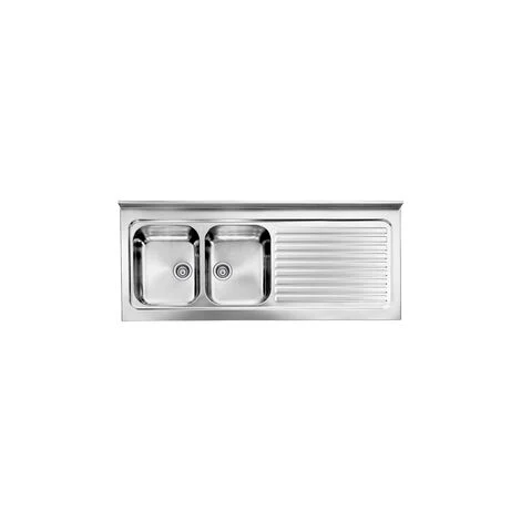 Lavello ROSSANA appoggio 150X60 2 vasche sinistre+ gocciolatoio ACCIAIO INOX