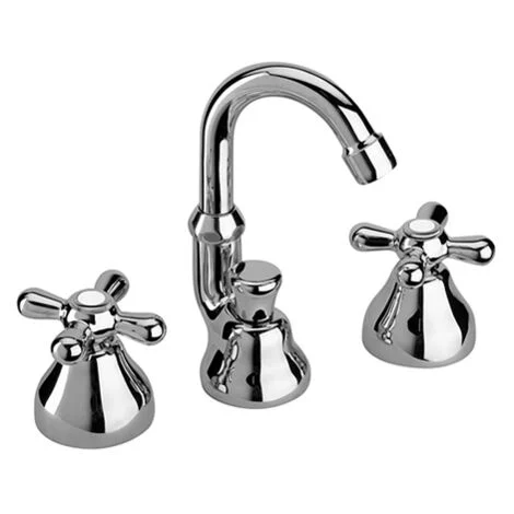 Batteria bidet 3 fori con bocca orientabile Paini Liberty 17CR314Cromo