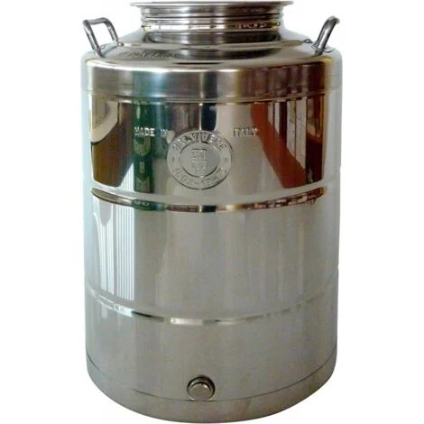 BELVIVERE Contenitore Fusto bidone Olio Inox 18/10 saldato Made in Italy (50 Litri)