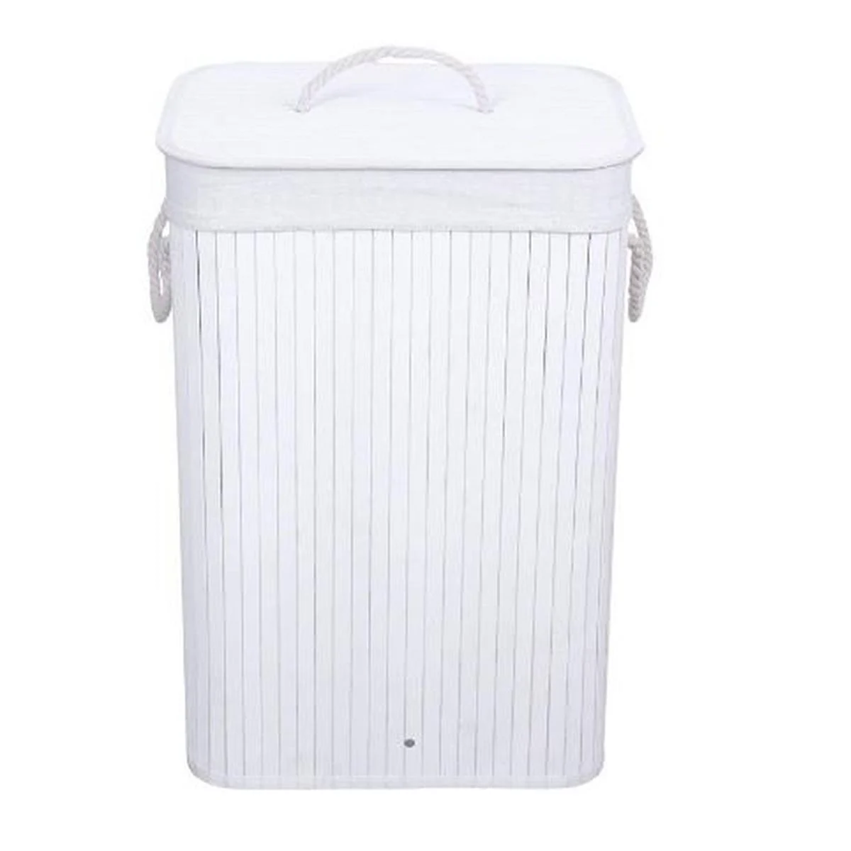 Cesto Bamboo Portabiancheria Bianco cm.40x30x60