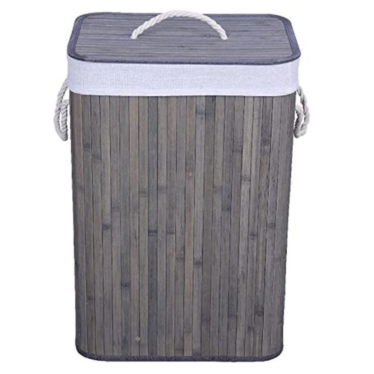 Cesto Bamboo Portabiancheria Grigio cm.40x30x60