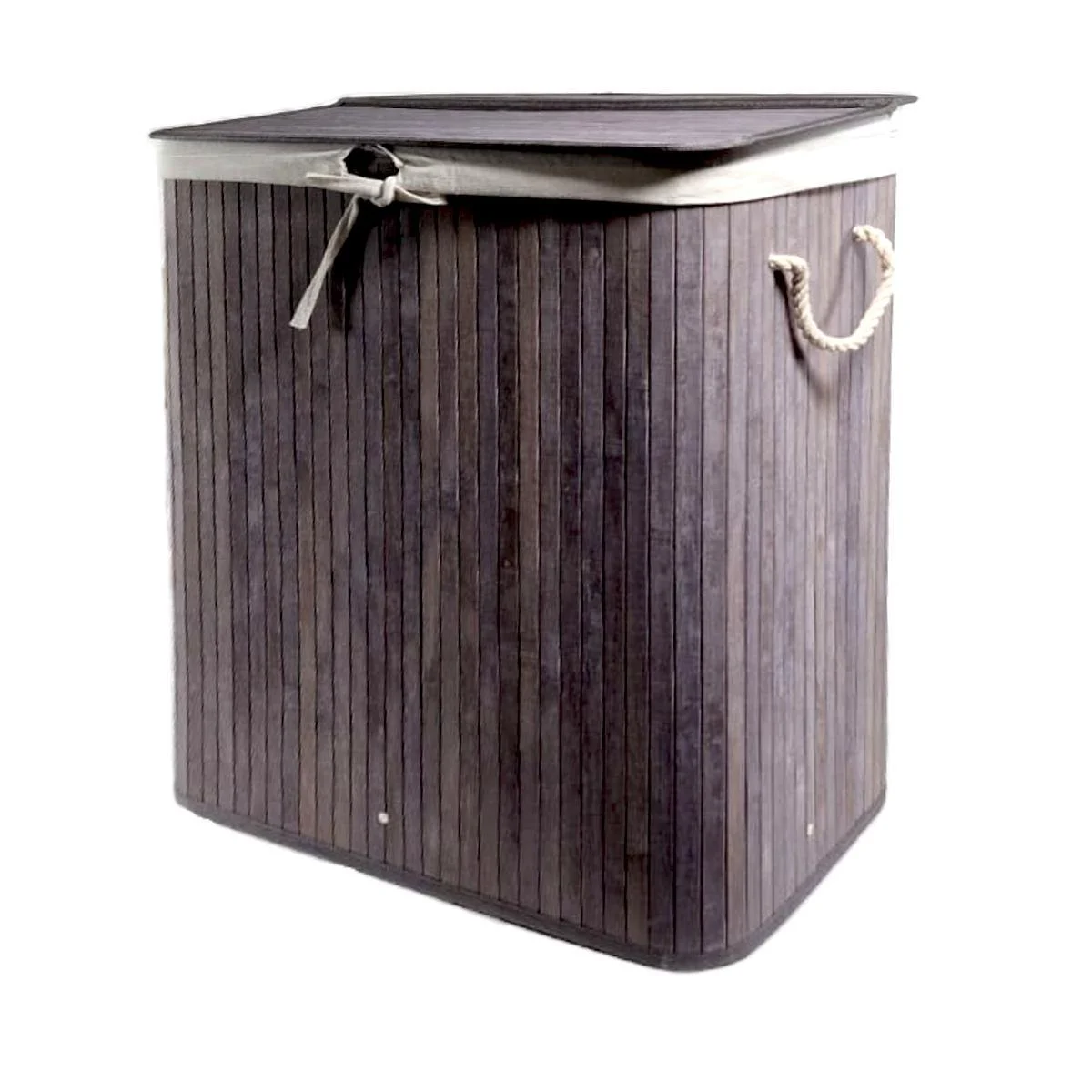 Cesto Bamboo Portabiancheria Grigio cm.52x32x63