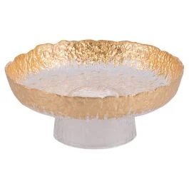 Alzatina per dolci, trasparente e oro