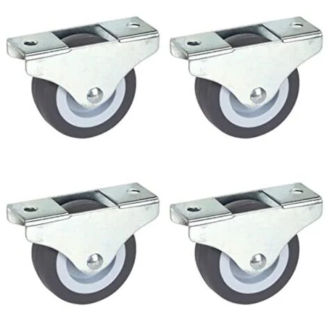 Dörner + Helmer Set di 4 ruote fisse per mobili, 50 mm x 19 mm, portata 165 kg, piccola ruota TPE, fissaggio direzionale