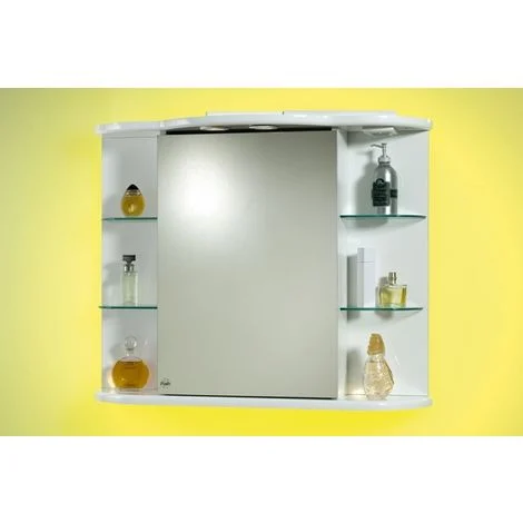 Bagno Italia Specchio specchiera per Bagno contenitore da 88x66hx27 laccato bianco con mensole in vetro 1