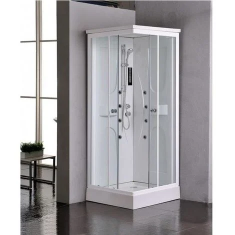 Bagno Italia box Idromassaggio 80x80 cm cabina doccia bianca 8 getti piatto in abs