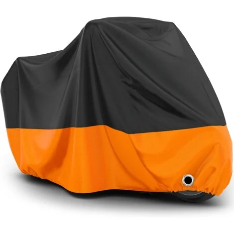 Telo coprimoto 245x105x125cm XXL Nero+Arancione Telo in poliestere resistente a escrementi di uccelli, acqua, polvere/neve/pioggia, vento, sole, coperture protettive per esterni