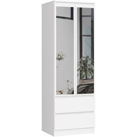 Armadio AKORD S60 Bianca 60 cm 2 ante 2 cassetti 60x51x180 cm
