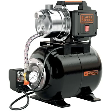 Black+Decker Pompa Autoadescante BXGP800XBE con Serbatoio per Acque Chiare (800 W, Portata max. 3.500 l/h, Prevalenza max. 38 m)