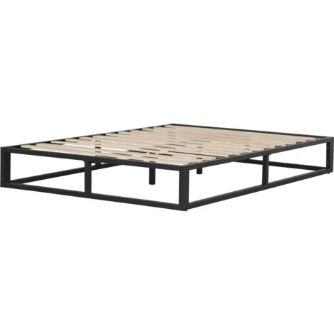 Struttura letto in metallo 160 x 200 cm - Nero