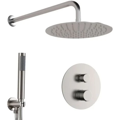 Set doccia incasso satinato con soffione 25 e kit doccia completo Gemini