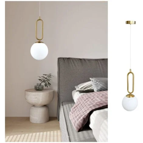 LAMPADARIO A SOSPENSIONE DA SOFFITTO OVALE IN BRONZO E SFERA IN VETRO ATTACCO PER LAMPADINA G9