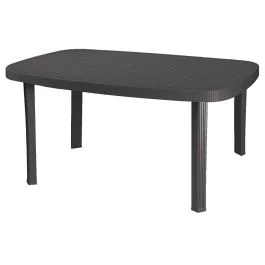Tavolo 136x82 cm in plastica (pp), antracite, Otello
