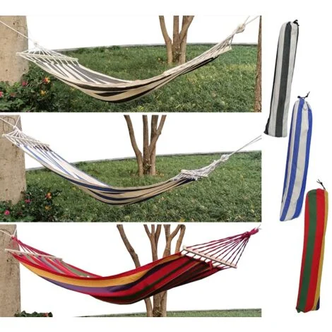 MAURY'S AMACA CON SACCA E ASTA DI LEGNO 200X80CM IN COLORE ASSORTITO