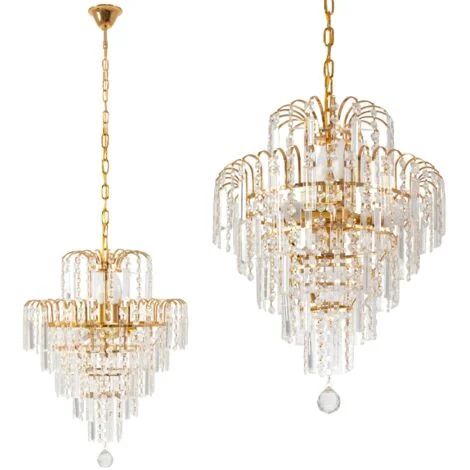 LAMPADARIO 312358 CRISTALLO ORO
