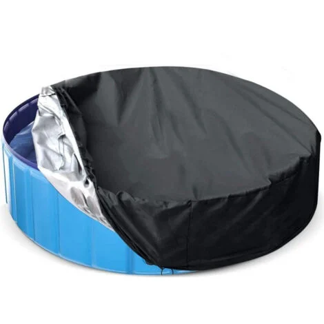 Copertura protettiva per piscina, copertura per piscina rotonda da 300 cm, copertura invernale per piscina fuori terra, copertura per piscina pieghevole e impermeabile, impermeabile e antipolvere（Nero