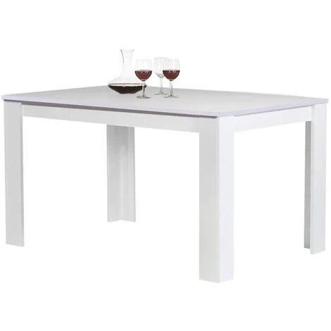 Tavolo da Pranzo Cucina Rettangolare Moderno in Legno 120x 80 x 74 cm Bianco