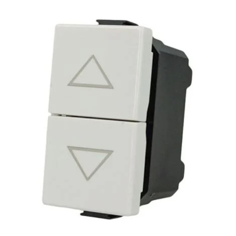 Pulsante Doppio Saliscendi Interbloccati per Tapparelle Serranda 1P+1P 16A Bianco Compatibile Bticino Matix SD61002-1