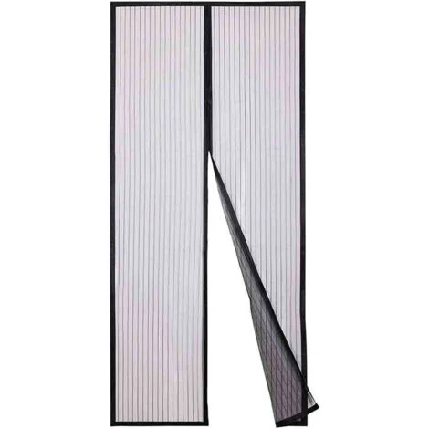 Zanzariera magnetica nera per porte finestre tenda chiusura con calamita antizanzare insetti mosche universale 120x220 cm