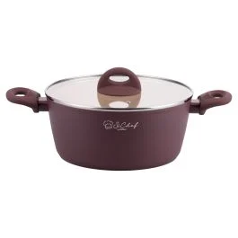 Casseruola con coperchio 24 cm, rivestimento in ceramica, induzione, Tropea SìChef