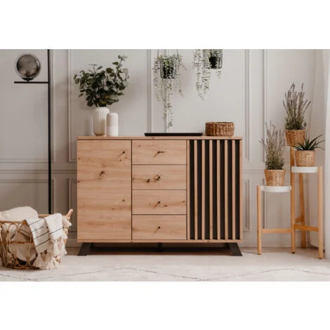 CREDENZA MOD. MEDAN CM 120X37.5 H. 85 ARTISAN OAK E ANTRACITE