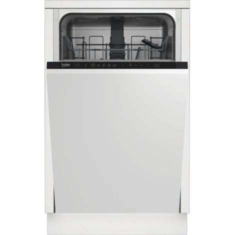 Beko DIS35020. Posizionamento dell'apparecchio: A scomparsa totale, Dimensione: Compatta (45 cm), Colore della porta: Bianco. Numero di coperti: 10 coperti, Classe emissione rumore: C, Emissione ac...
