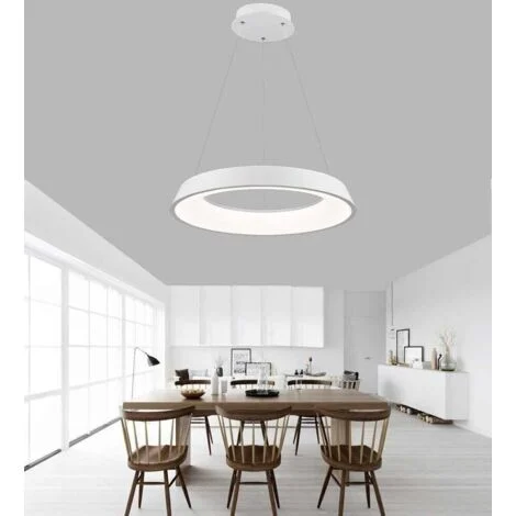 Lampadario Led A Sospensione Regolabile 43 W 3 Colori Luce Bianca Calda Naturale