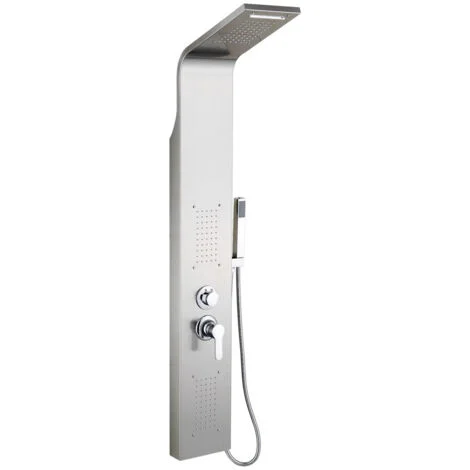 Pannello Doccia Acciaio Inox,con doccetta,Pannello colonna doccia multifunzione idromassaggio,per Bagno