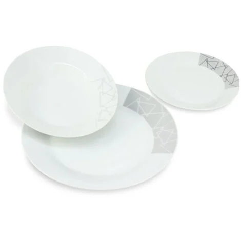 Servizio Piatti Porcellana Grey Pz 18 Xtra