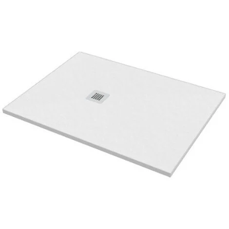 Piatto doccia 100x140 h.2,8 in marmo resina effetto pietra bianco