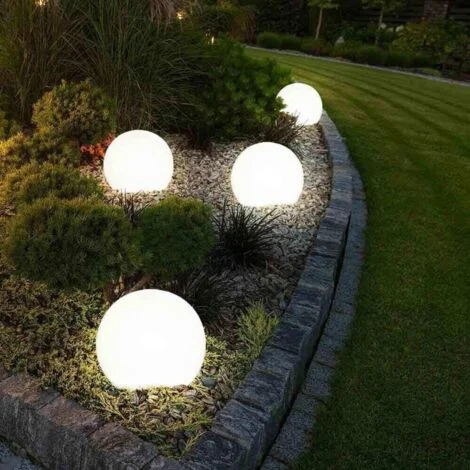 Lampada Sfera Da Terra Interno Esterno Illuminazione Giardino Palla 30 Cm Ip65