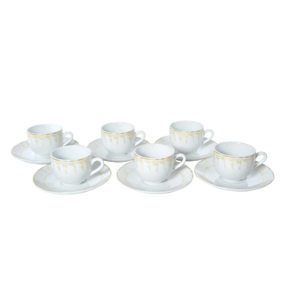 Tazzine Caffè Set pz.6 Porcellana Gold Rays