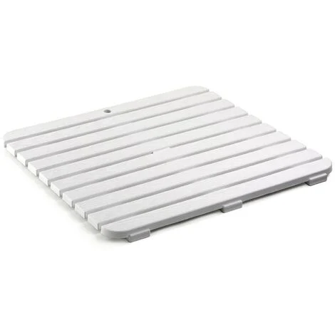Pedana antiscivolo per doccia 55x55 cm in polipropilene con finitura bianca