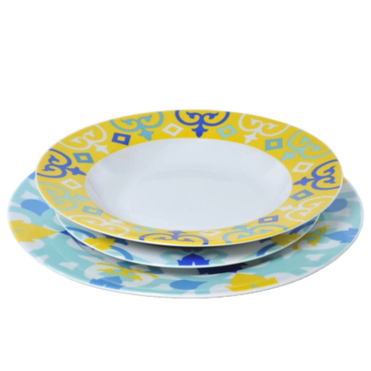Piatti Servizio Tavola Set pz.18 Porcellana Fade Erice