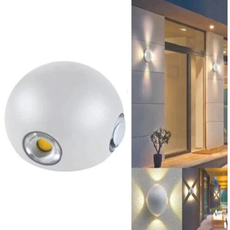 APPLIQUE LED 4 COB LAMPADA PARETE ROTONDO BIANCO CALDO 3000K 12W ESTERNO 21