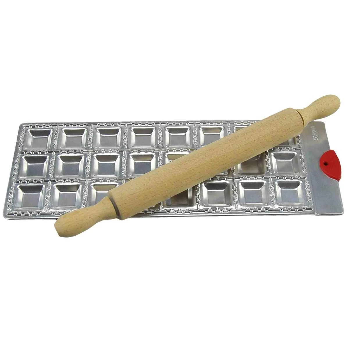 Stampo Ravioli Quadrati Max con Mattarello 24 Forme