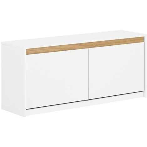 SoBuy Panca da ingresso con contenitore Scarpiera con patta Bianco 104x30x47cm FSR171-W