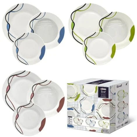 MAURY'S PIATTI 9 PZ SPOT COLORE BLU/ROSA/VERDE