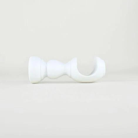 TENDAGGIMANIA Staffe per Tende 1 COPPIA - Per Bastoni per tende in Legno ∅ 35 MM - Staffe con piastrina di fissaggio, viti e tasselli- 100% Legno Made in Italy - Colore: BIANCO -LUNGHEZZA 10 CM