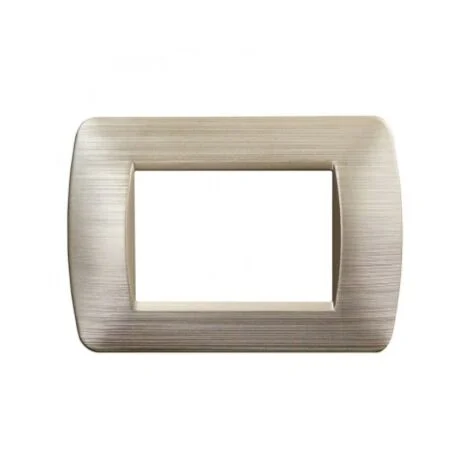 ETTROIT placca 3 posti serie SPACE 3P in plastica colore oro satinato compatibile Bticino Living Light LN85311