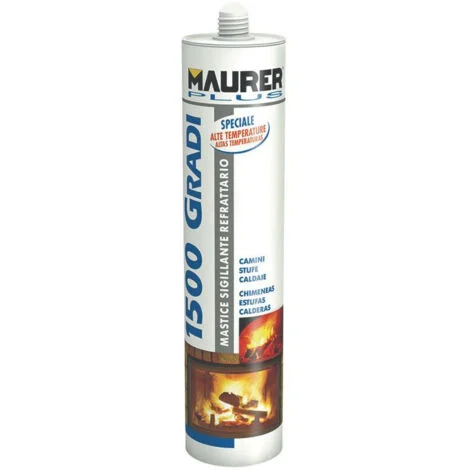 ADESIVO REFRATTARIO 1500°C MAURER PLUS GRIGIO SCURO 310ML