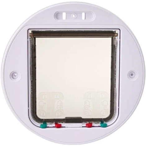 Pet Mate - Portale rotondo in vetro, color argento