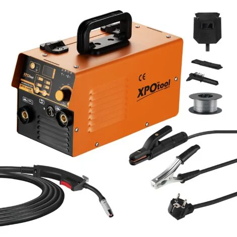 XPOtool Saldatrice a Elettrodo MMA IGBT, Corrente Regolabile 30-120A, Accessori Inclusi, Display LED