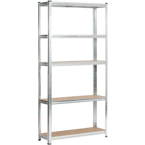 AKORD Scaffale garage in metalloacciaio zincato 5 ripiani in colore legno per carichi fino a 875kg 90x30x180 cm