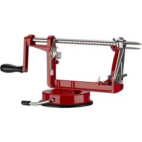 Wiltec Sbuccia mela a manovella con ventosa, 30x10x13 cm, acciaio e lega alluminio, Affetta mele pere