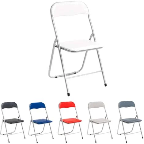 Marvin Sedia Pieghevole Imbottita Salvaspazio Portatile Richiudibile Da Interno Esterno Giardino Campeggio Ufficio Resistenti Ferro Leggere (Bianca)